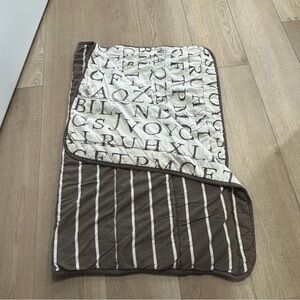 Burt’s Bees Resersable Baby Blanket. Thick.  Alphabet and Stripe Bedding Blanket
